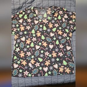 Butter-Soft Festive Gingerbread Scrub Top